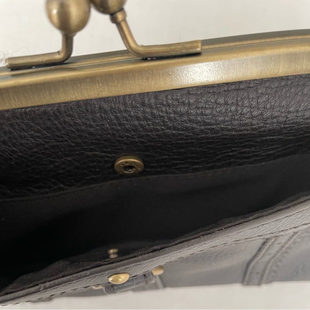 Banana Republic Brown Leather Kisslock Clutch - Picture 5 of 7